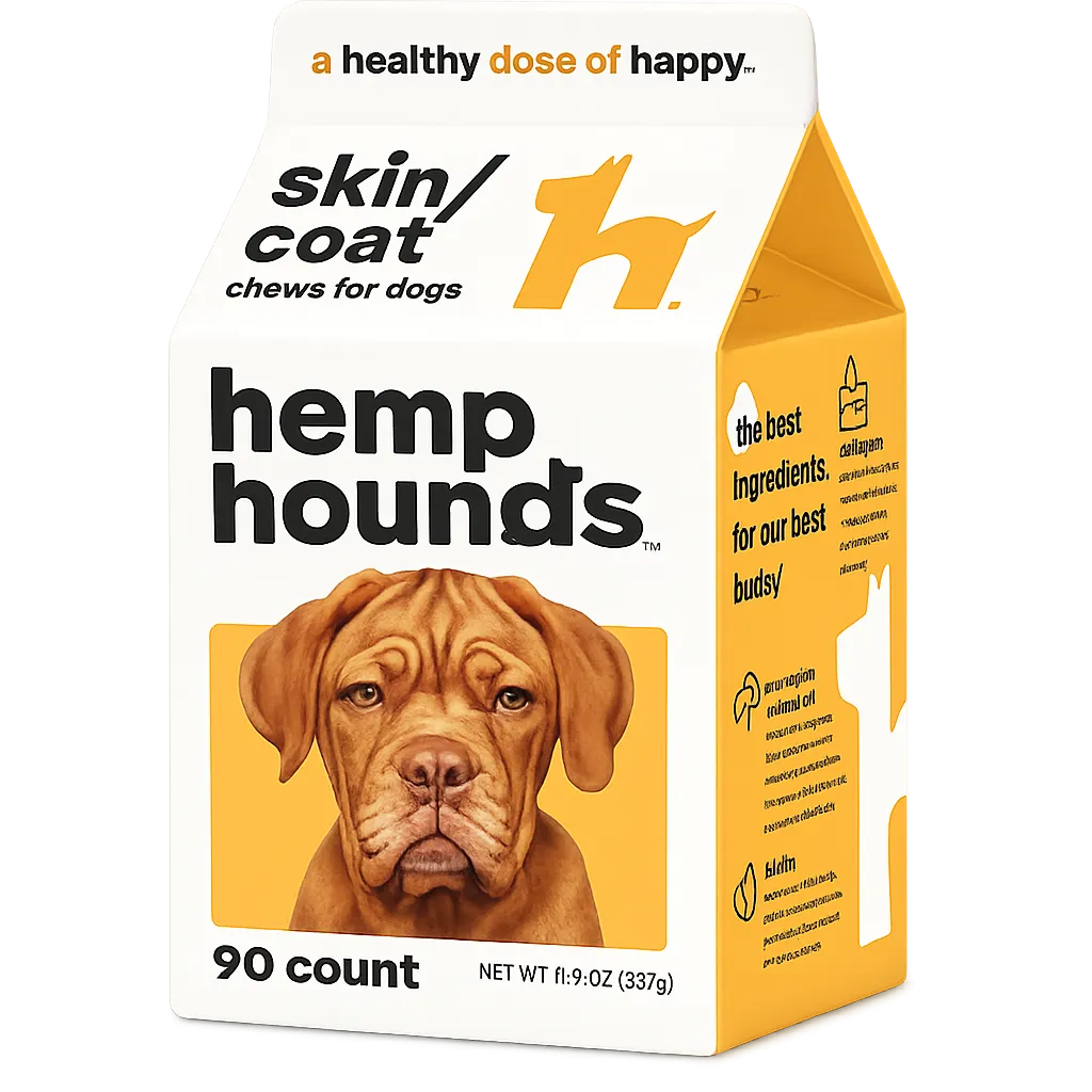 Hemp Hounds skin & coat chews carton